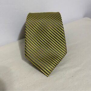 Express Design Studio Gold Blue 100% Silk Men’s Neck Tie Made In China